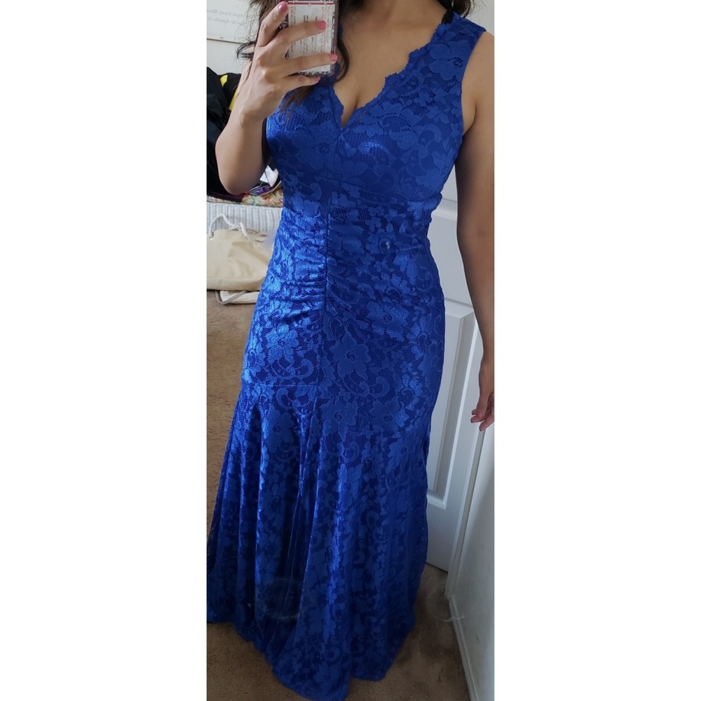 NWT Blue Lace Evening Gown
